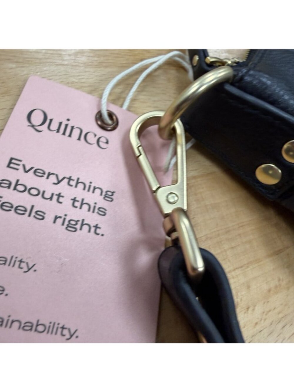 Quince Italian Leather Convertible Crescent Shoulder Bag With Crossbody Strap - Picture 9 of 16